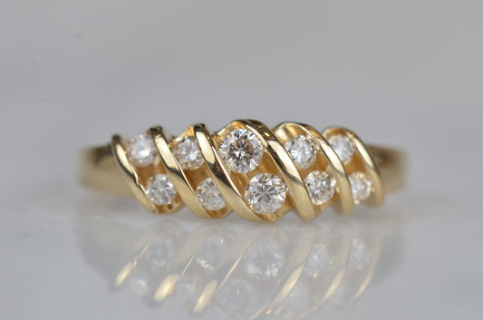 Lively Estate Diamond Croissant Ring