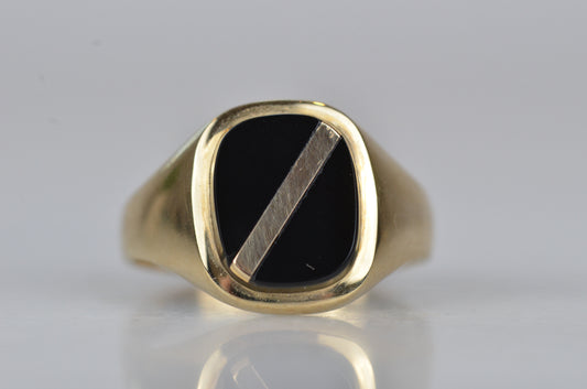 Striking Vintage Onyx Signet Ring