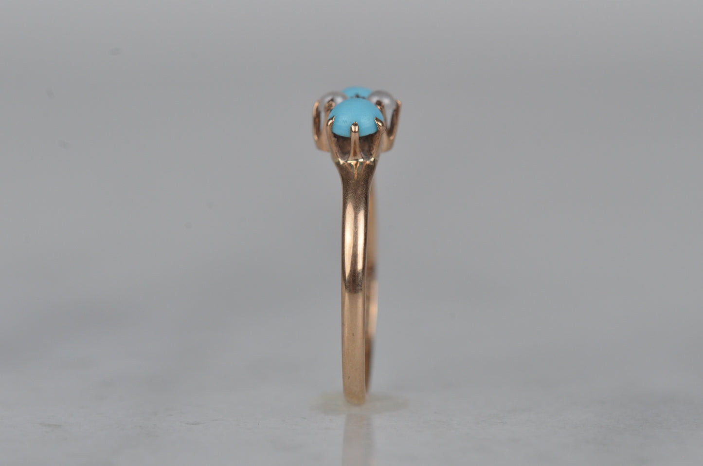 Dainty Victorian Turquoise and Pearl Ring