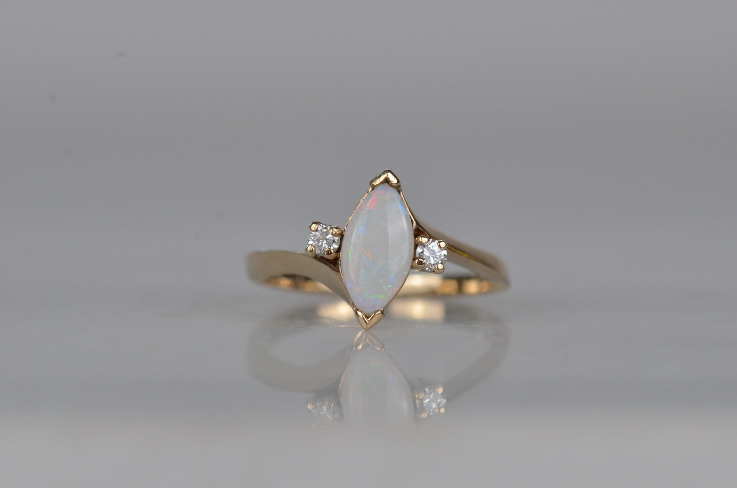 Dreamy Vintage Marquise Opal Trilogy Ring