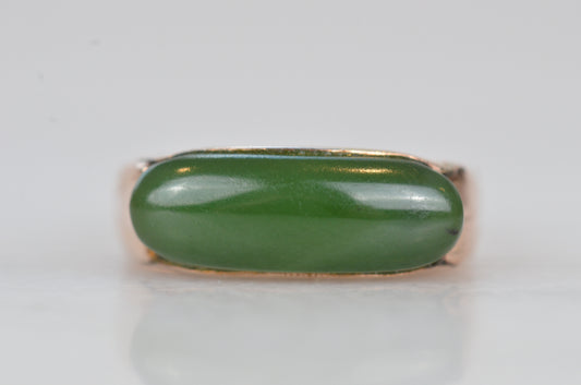 Gorgeous Vintage Jade Saddle Ring