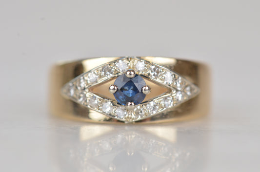Bold Vintage Sapphire and Diamond Eye Band