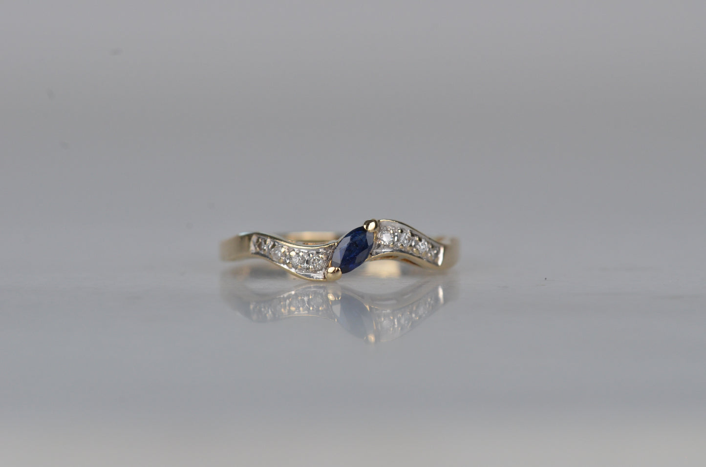 Vintage Sapphire Marquise Wave Band