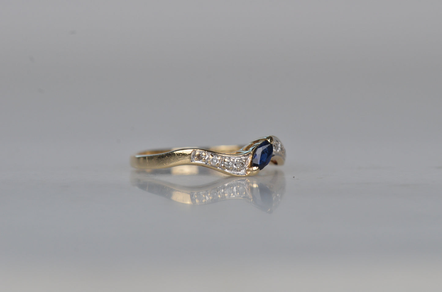 Vintage Sapphire Marquise Wave Band