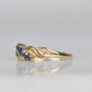 Scrolling Vintage Sapphire Trilogy Ring