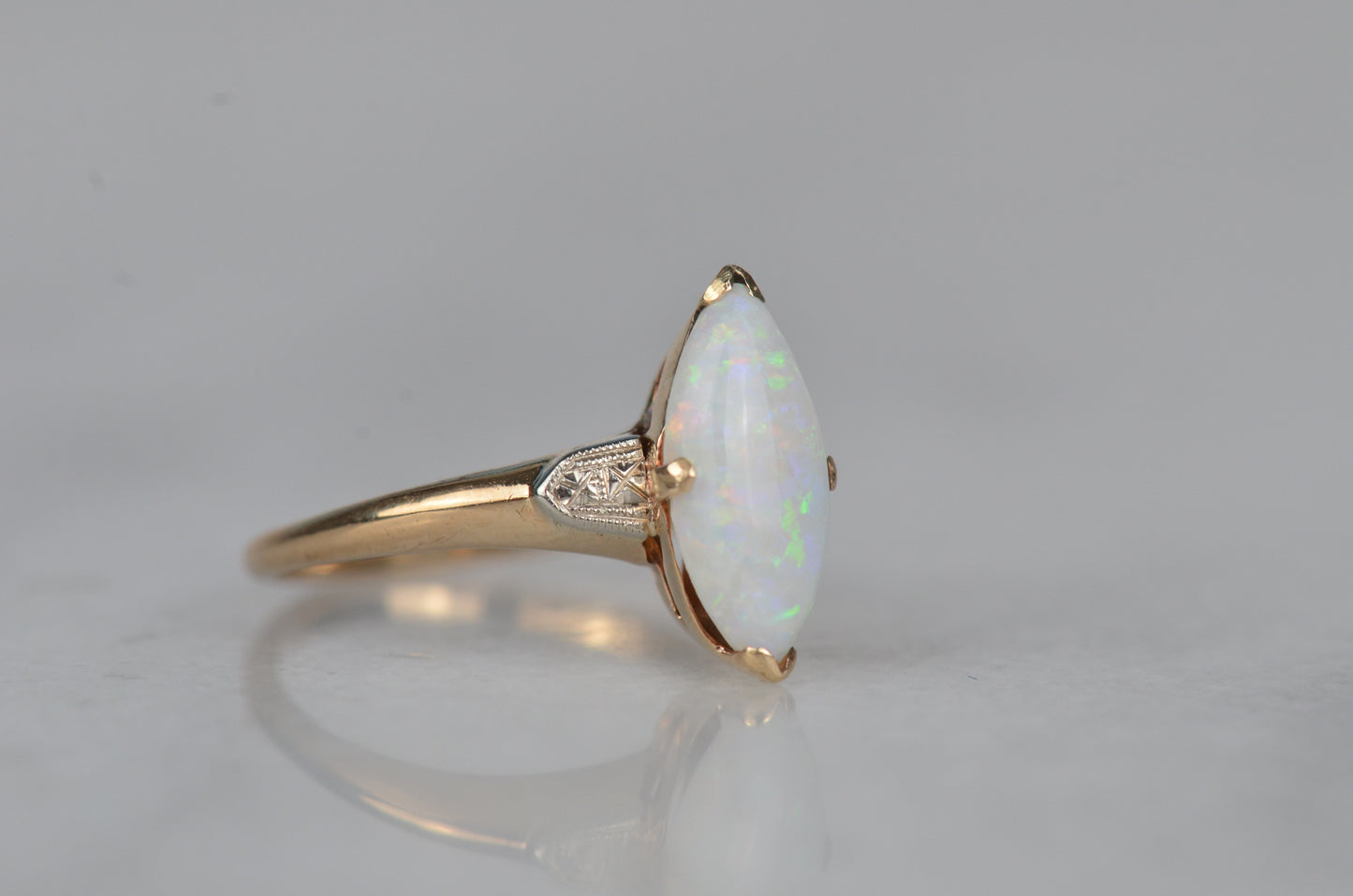 Stunning Vintage Marquise Opal Ring