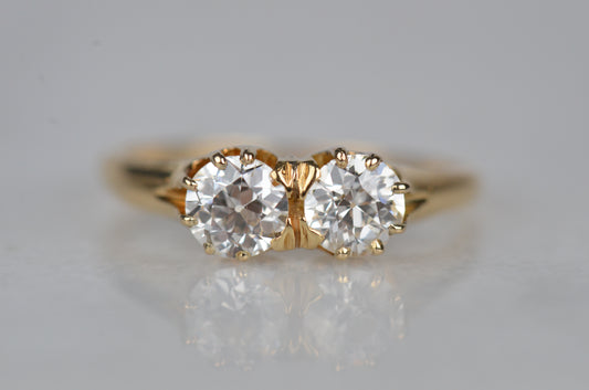 Lively Victorian Duet Toi et Moi Ring