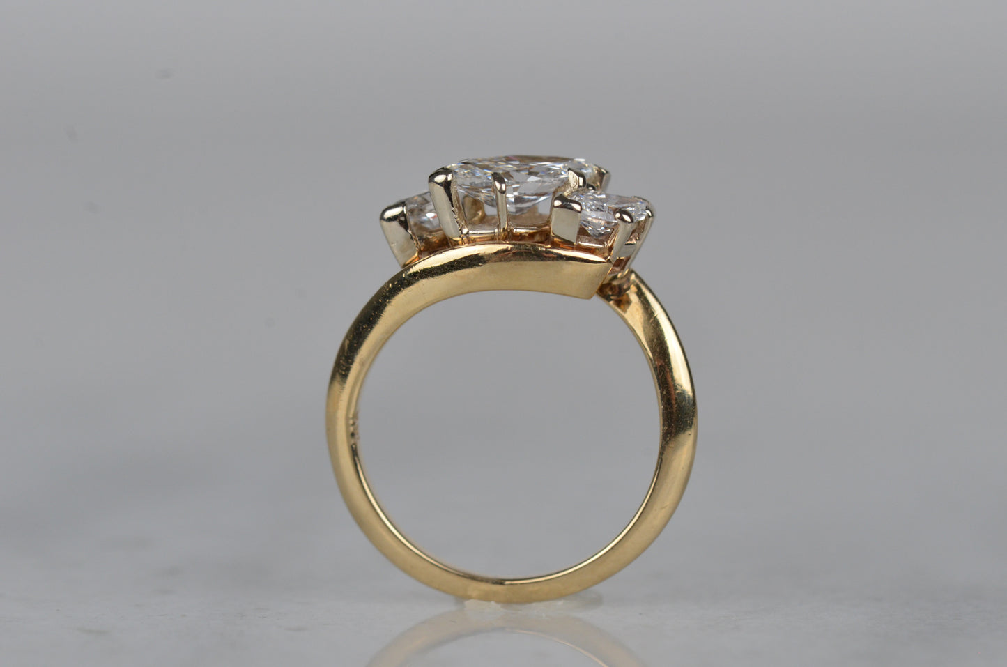 Radiant Vintage Marquise Engagement Ring