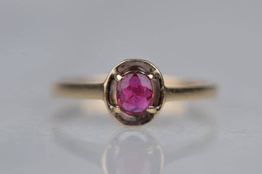 Rich Vintage Ruby Target Ring