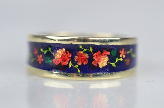 Outstanding Floral Enamel Band