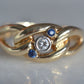 Rich Vintage Diamond and Sapphire Chain Ring
