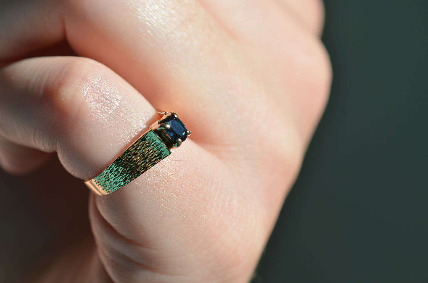 Textured Vintage Sapphire Ring