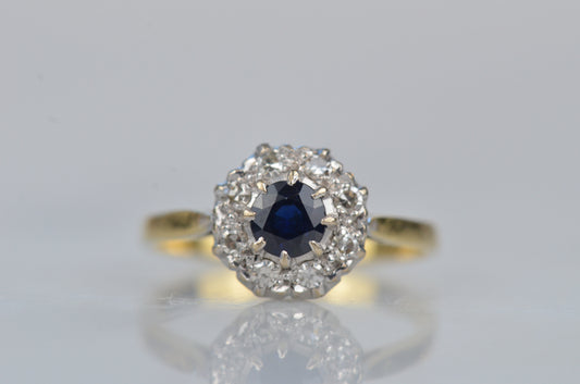 Lively Edwardian Sapphire Halo Ring