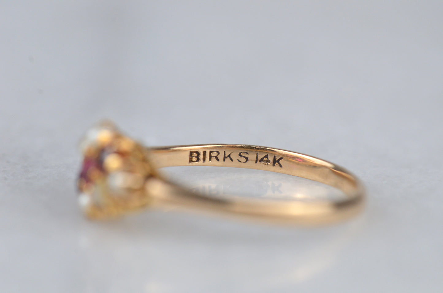 Dainty and Bright Antique Birks Ring