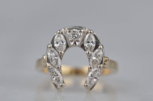 Dazzling Vintage Diamond Horseshoe Ring