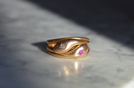 Endearing Victorian Double Snake Ring