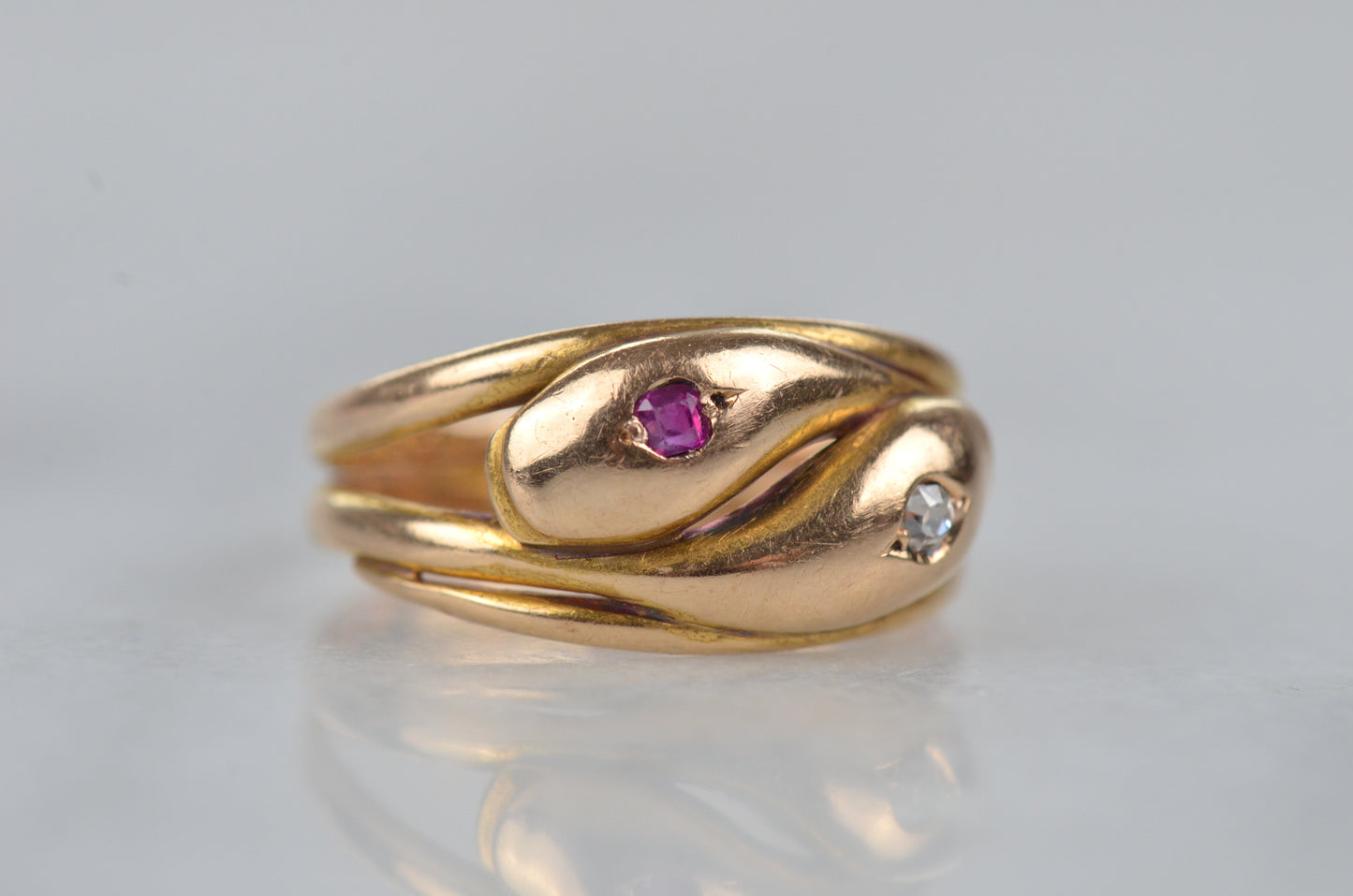 Endearing Victorian Double Snake Ring