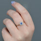 Vivid Edwardian Sapphire Daisy Ring 24-12-26