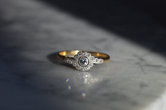 Sparkling Edwardian Daisy Bypass Ring