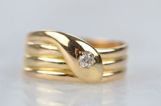 Handsome Victorian Coiled Snake Ring
