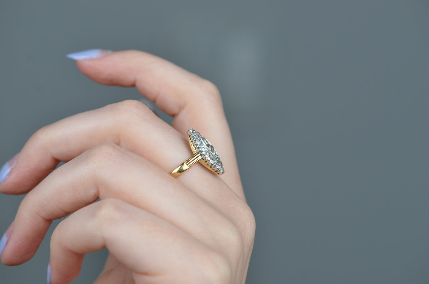 Sensational Antique Diamond Navette Ring