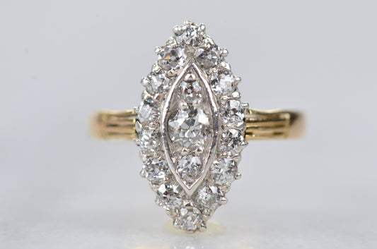Sensational Antique Diamond Navette Ring