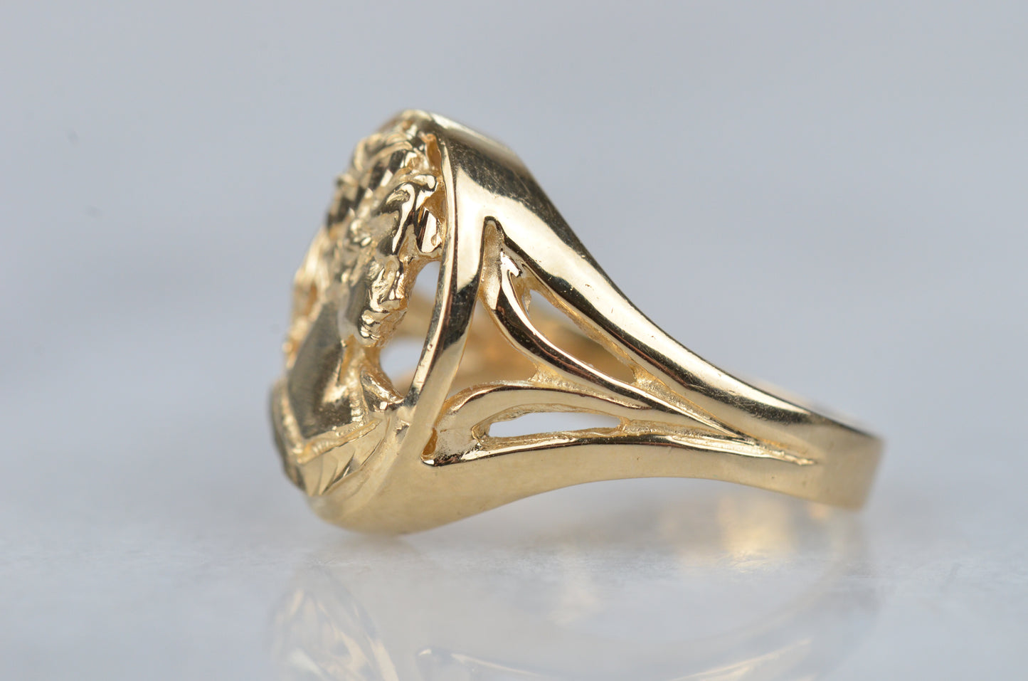 Bold Golden Cameo Ring