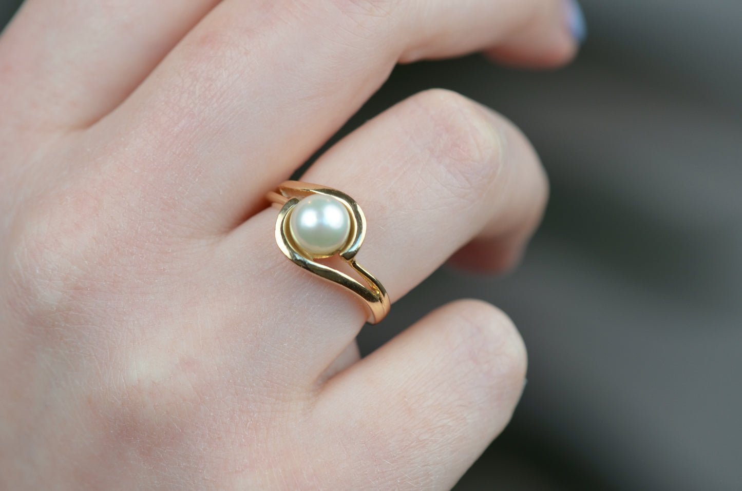 Swirling Pearl Ring
