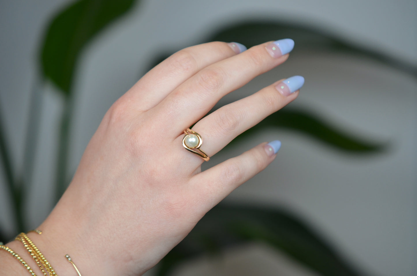 Swirling Pearl Ring