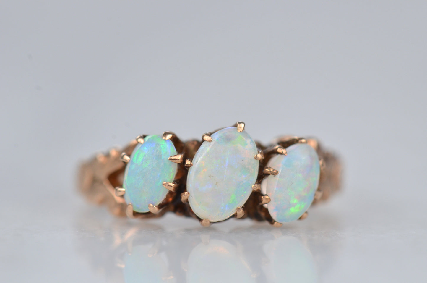 Dainty Victorian Opal Trilogy Ring