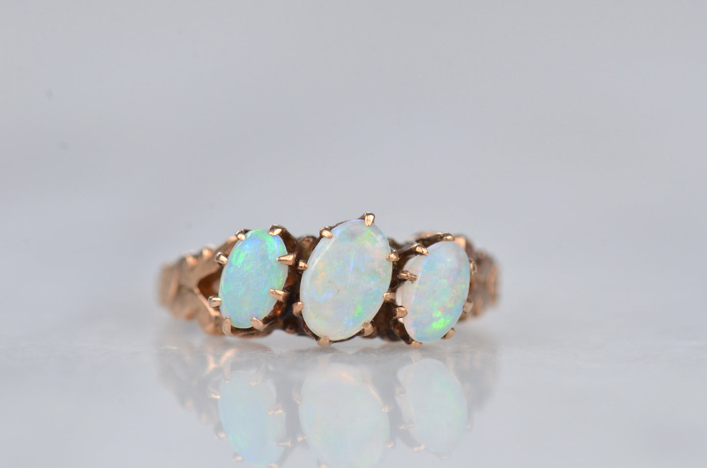 Dainty Victorian Opal Trilogy Ring