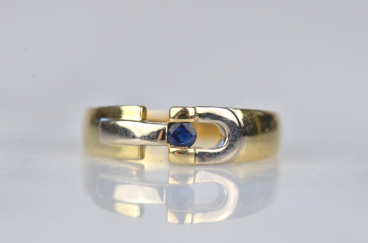 Sleek Estate Sapphire Buckle Ring