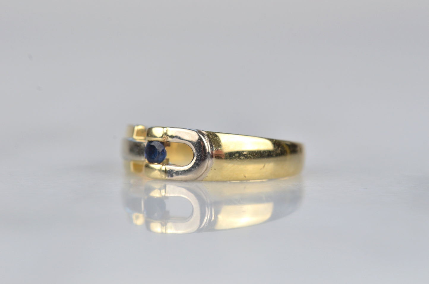 Sleek Estate Sapphire Buckle Ring
