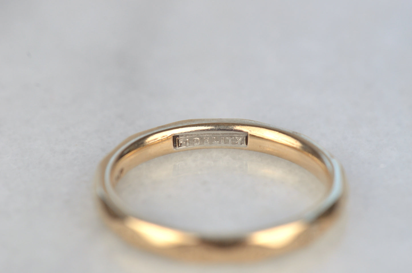 Soft Midcentury Engraved Facet Band