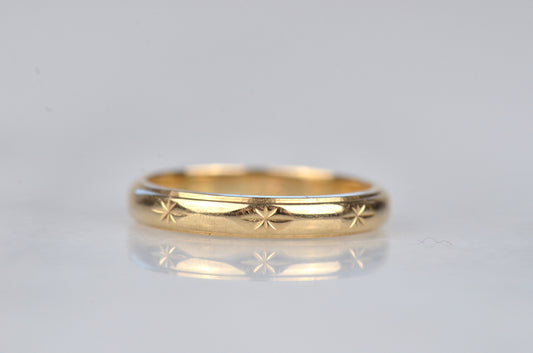 Petite Star-Engraved Eternity Band