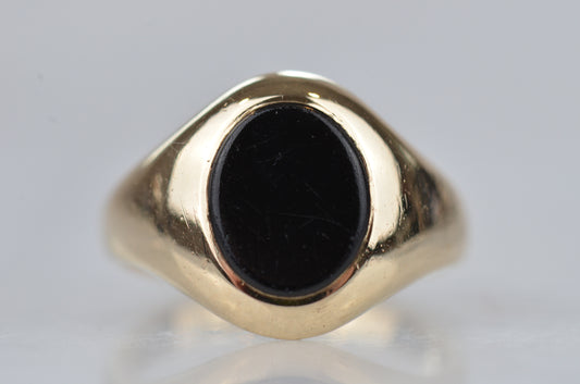 Glam Vintage Onyx Pinky Ring