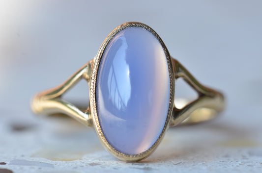 Calming Vintage Blue Chalcedony Ring