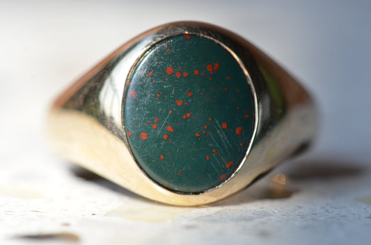 Smooth Vintage Bloodstone Ring