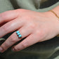 Bright Antique Turquoise Trilogy Ring