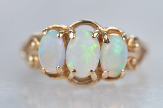 Vivid Vintage Opal Trilogy Ring