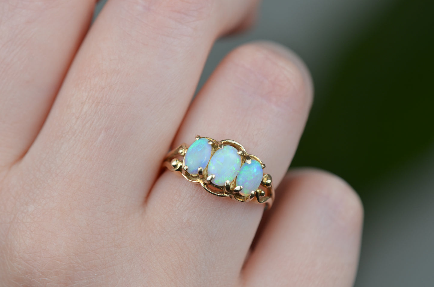 Vivid Vintage Opal Trilogy Ring