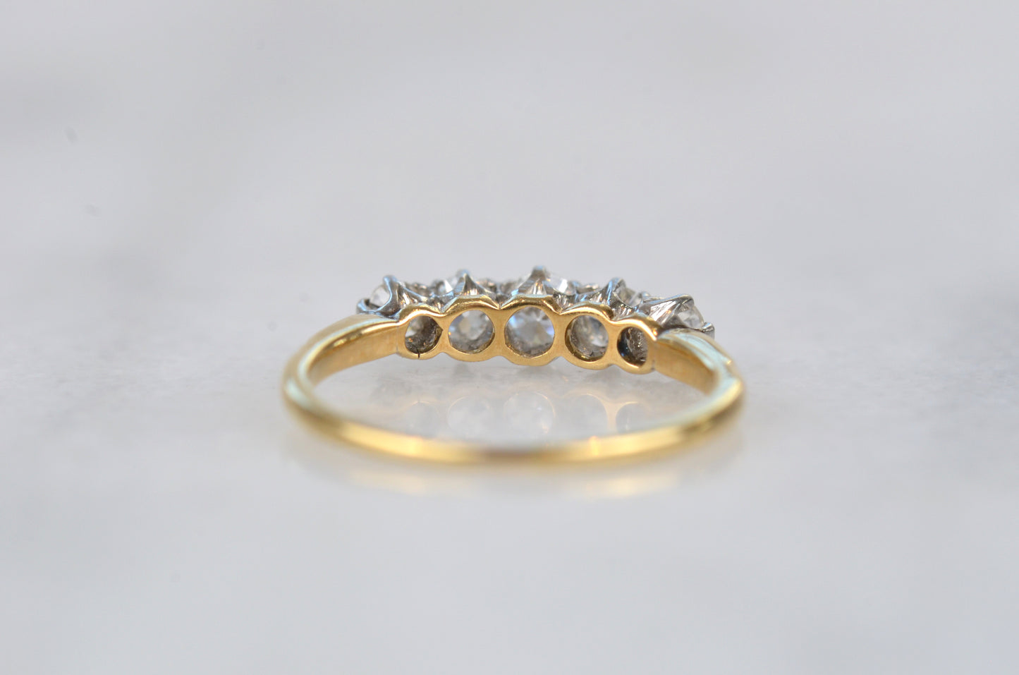 Sparkling Art Deco Five Diamond Ring