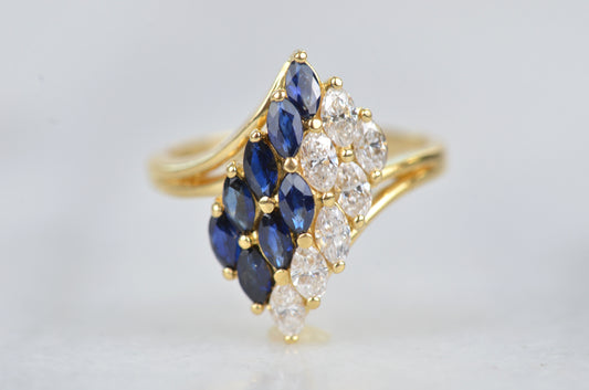 Showstopping Vintage Duality Cluster Ring