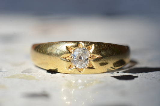 Ultra Low Star Set Diamond Ring