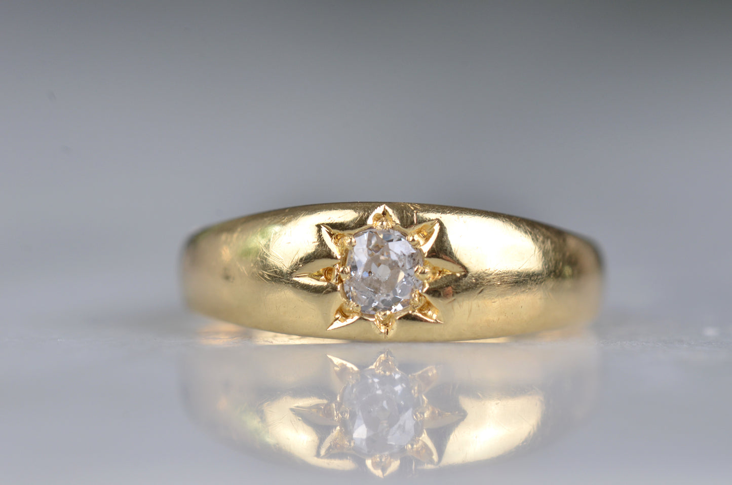 Ultra Low Star Set Diamond Ring