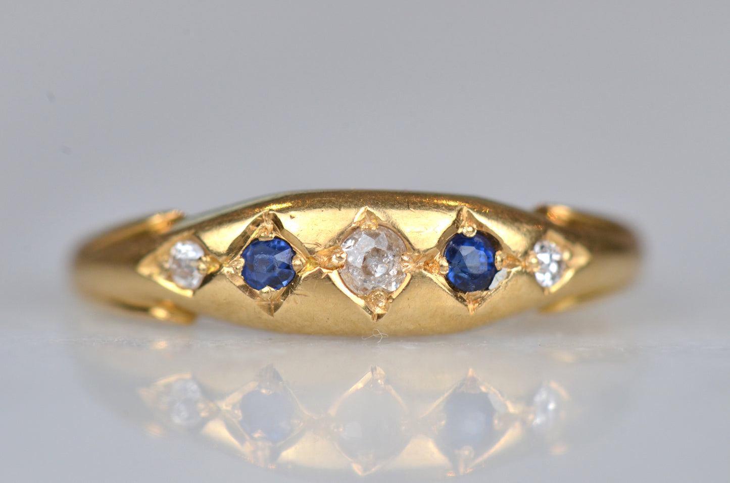 Dainty Victorian Sapphire and Diamond Ring