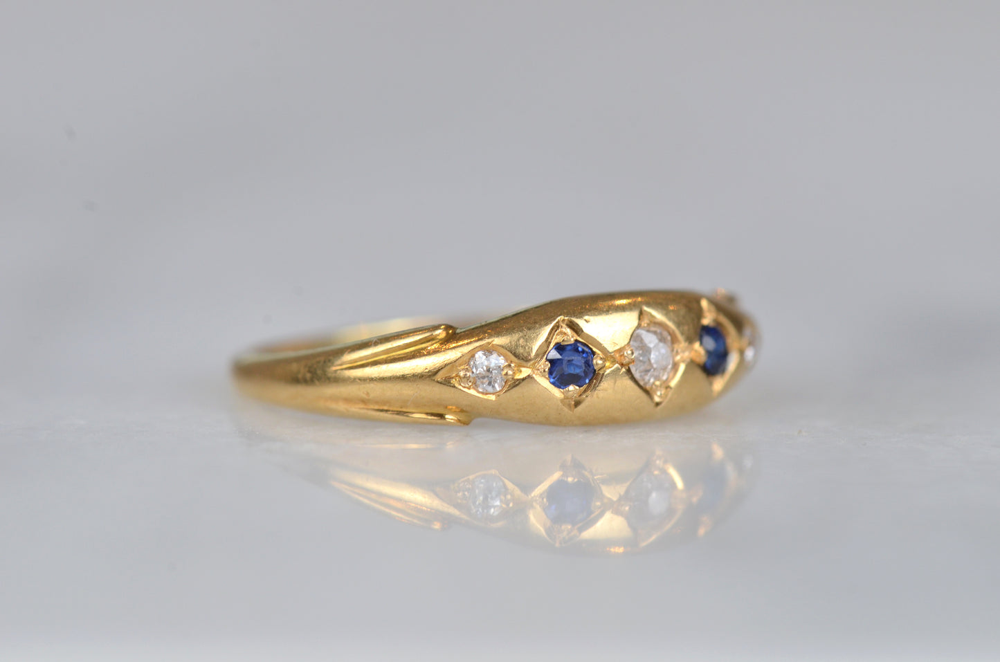 Dainty Victorian Sapphire and Diamond Ring