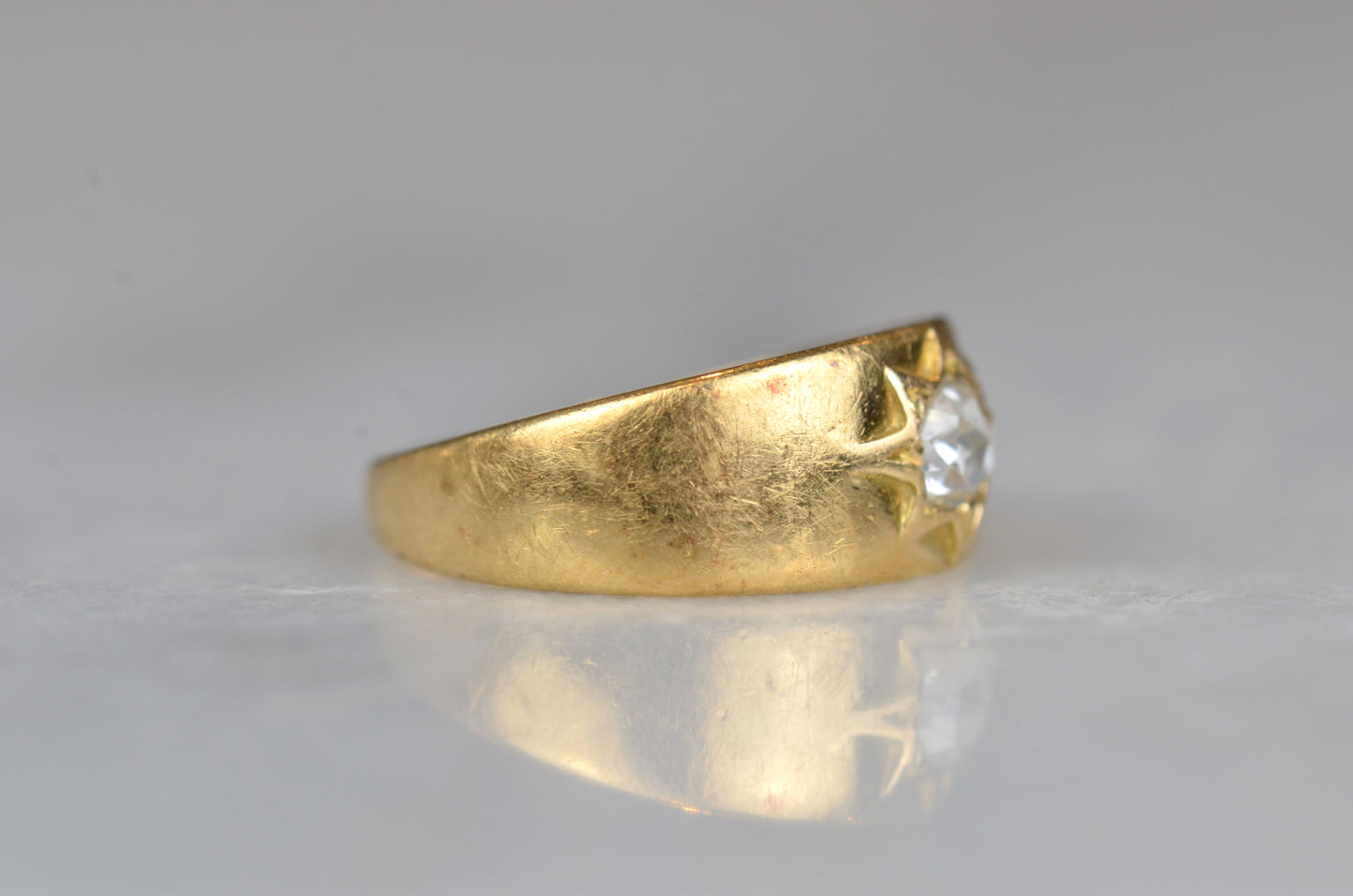 Romantic Antique Rose Cut Starburst Ring