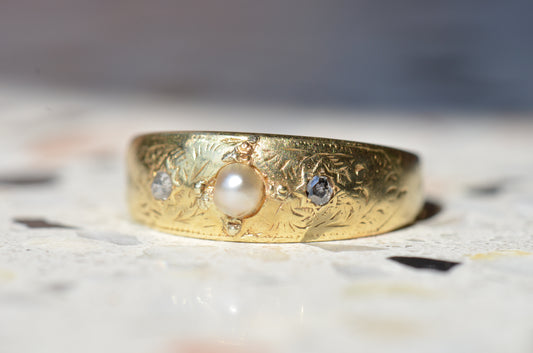 Beloved Victorian Pearl and Diamond Ring