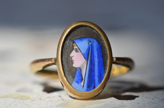 Remarkable Antique St. Fabiola Painted Miniature